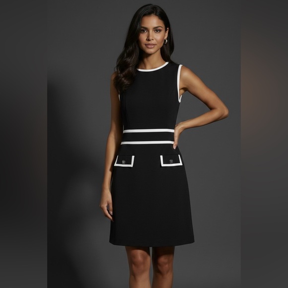 Karl Lagerfeld Black and White Mini Dress - Picture 1 of 5